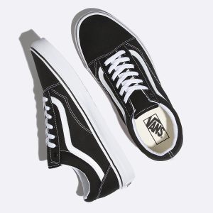 Vans Erkek Spor Ayakkabı Canvas Old Skool Siyah/Beyaz | 44205-851